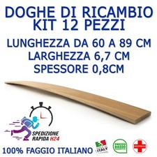 KIT 12 DOGHE DI RICAMBIO PER RETI LETTO IN LEGNO-TUTTE LE MISURE LARGHEZZA 6,7CM