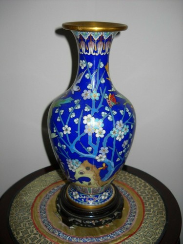 Cloisonne vase bronze emaux - cloisonne,