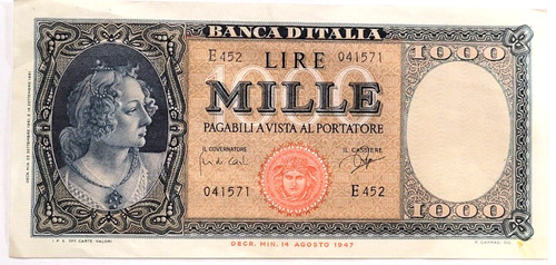 Banconota 1000 lire - lire, busto