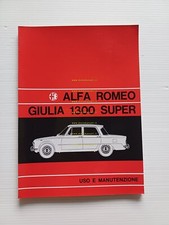 Alfa Romeo Giulia 1300 Super 1971 manuale uso manutenzione libretto originale