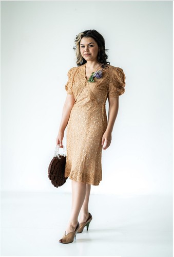 Abito pizzo marrone - abito,