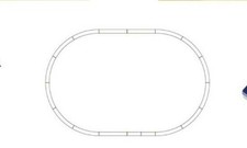 ROCO tracciato ovale binari massicciata morbida misura ingombro 150 x 100 cm