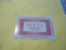 CARD GARANZIA OROLOGIO  VETTA - ORIGINALE ANNI 80-90