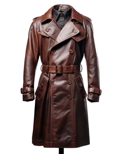 Trench coat uomo lungo - , marrone