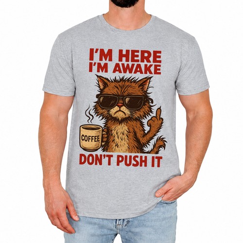 Shirt uomo gatto divertente - t-shirt,