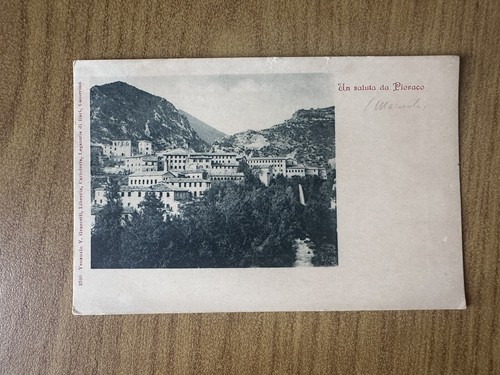 Cartolina saluto pioraco - cartolina, un