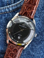 Philip Watch Automatic Day Date Black Dial Like New Top NOS WrisWatch Vintage