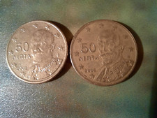 2 monete GRECIA/Ελλάδα  2002 da 50 centesimi / euro - rare