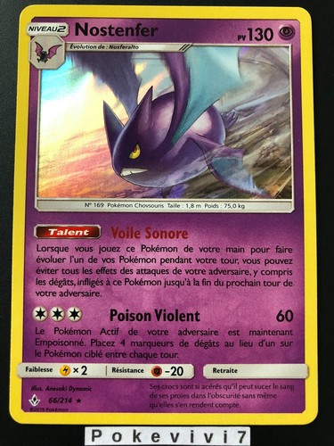 Carte pokemon nostenfer 214 - nostenfer, 66/214