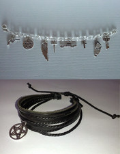 SUPERNATURAL Bracciale ciondoli bracelet charm pentagramma impala colt ala angel