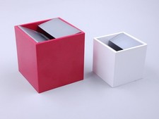Coppia posacenere CUBO rosso e bianco di Bruno Munari per Danese Milano c. 1957