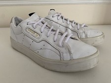 Scarpe da ginnastica donna Adidas serie elegante triple bianche taglia UK 5