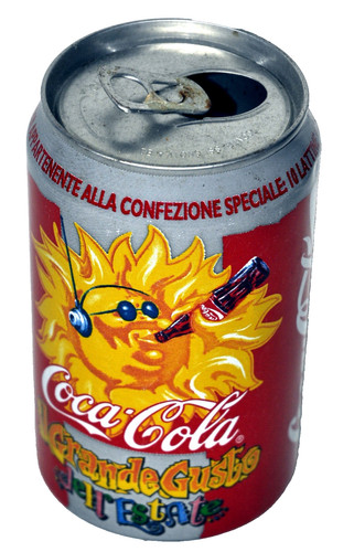 Lattina vuota coca cola - vuota,