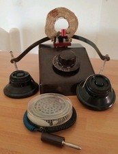 RUMA radio galena d'epoca in bachelite + microfono +  cuffie VAAM 