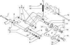 Cuscinetto oscillante + motore Piaggio Beverly, MP3, X7, X8, X-Evo, con cuscinetti ad aghi