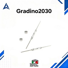 2x Interruttore Reed Magnetico NA 2x14mm + 2 Calamite 5mm Sensore Porte Allarme