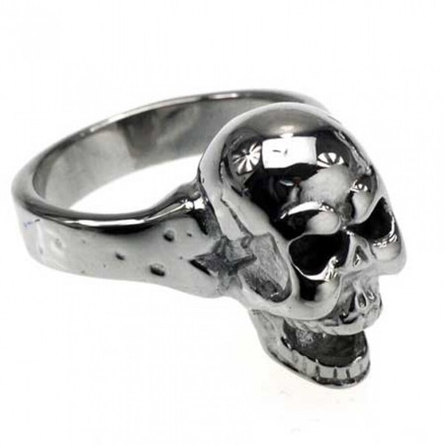 Anello acciaio teschio - acciaio,