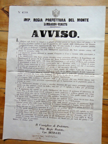 1856 avviso regno - 1856-avviso-regno, lombardo