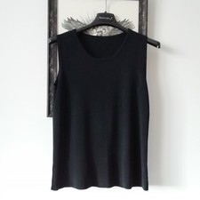 top canottta nera canottiera smanicato nero in tessuto consistente maglia maglie