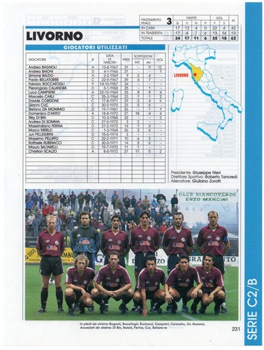 Livorno serie 1993 1994 - livorno, c2/b