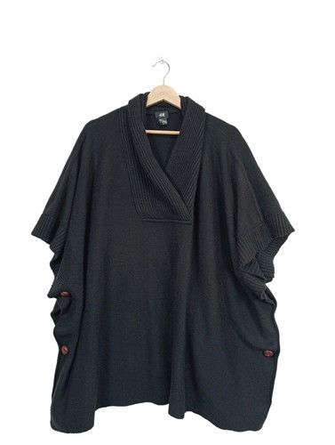 Poncho donna maglione nero - poncho,