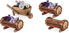 Relaxdays Vasi in Legno, Set 2
