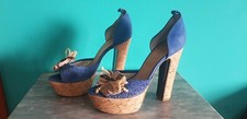 SCARPE SANDALI MARCA LES COPAINS BLUE COLORE BLU  N. 40 NUOVE 