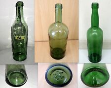  3 BOTTIGLIE VINO MARSALA VINTAGE BOTTIGLIA VETRO VERDE CHIARO E SCURO