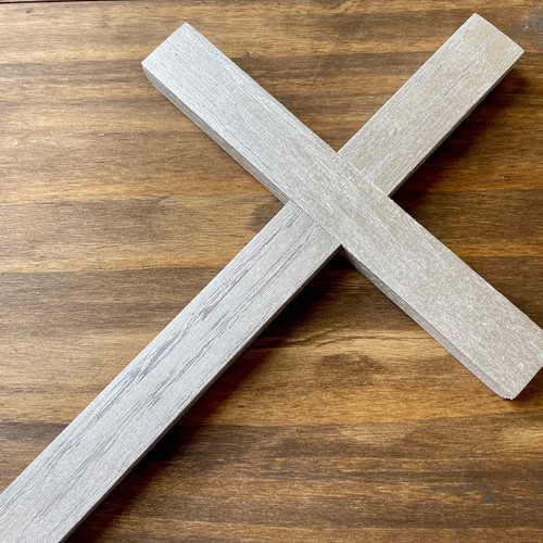 Croce parete legno - da, argento
