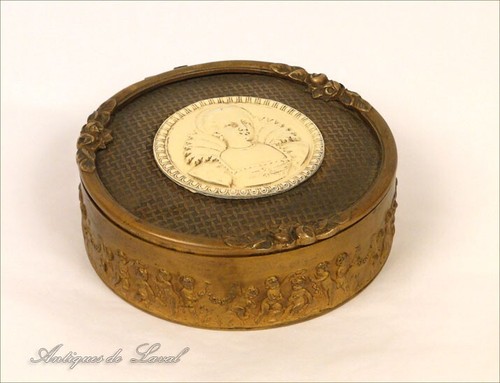 Scatola rotonda ottone dorato - scatola,