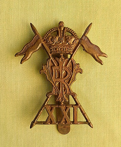 Brass 21st lancers cap - 21st.,