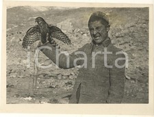 1932 PAMIR Uomo TAJIK con un falco a caccia di pernici montane - Foto 19x14 cm
