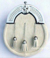 KILT SPORRAN CREMA PELLE DI