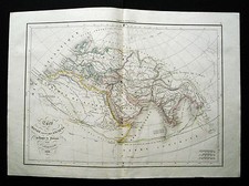 1847cFROM DELAMARCHE ATLAS: MONDO CONOSCIUTO DAGLI ANTICHI-PTOLOMEO.ETNA italy