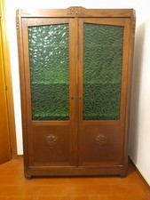 ARMADIO / LIBRERIA IN LEGNO 2 ANTE VETRATE