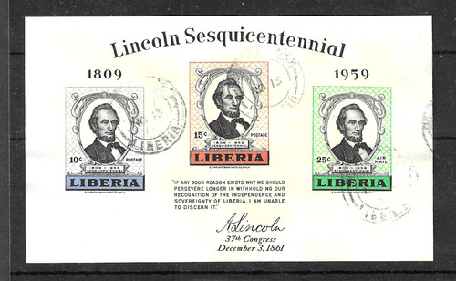 Liberia 1959 foglio ricordo