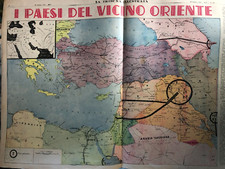 La Tribuna Illustrata 20 1941 Splendida e Rara Mappa Cartina D'Epoca M. Oriente