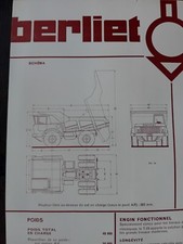 CAMION DA CAVA BERLIET T 25 ENGIN D'ENROCHEMENT  FOGLIO TECNICO UFFICIALE 1960