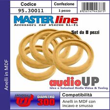 SET ANELLI MDF 8 PEZZI CON SMUSSO ED INCAVO PER MEDIOBASSO DIAMETRO 300 mm