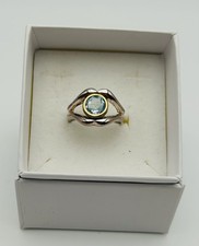 Anello Vintage In Argento 925 con Pietra centrale Acquamarina Con Scatola Regalo