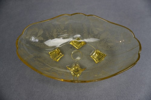 Fostoria topazio giallo inciso - giallo,