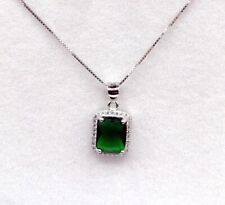 COLLANA  IN ORO 18 KT. TIT. 750 CON SMERALDO E DIAMANTI