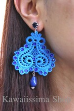 Orecchini pizzo macrame colore