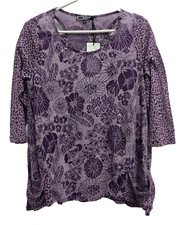 Top donna Zashi viola floreale