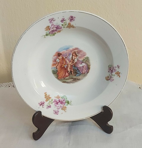 Antico piatto ceramica c - in, s.c