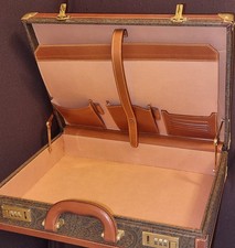 Valigia 24 ore vintage con bordi in pelle, stampa cachemire (paisley)