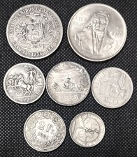 RARO LOTTO MONETE ARGENTO MONDIALI    ( PESO 96,20 GRAMMI )