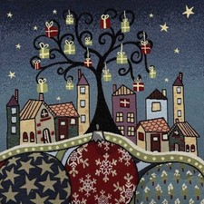 Pannello Gobelin Casette Pacchetti Lurex Argento 45x45 Cm 7226