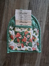 NOS Vintage Ricetta Card Tascabile Pentola Porta Fragole Cucina Forno Mitt
