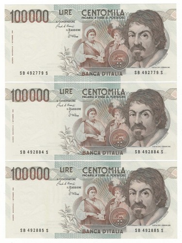 100000 lire caravaggio - lire,